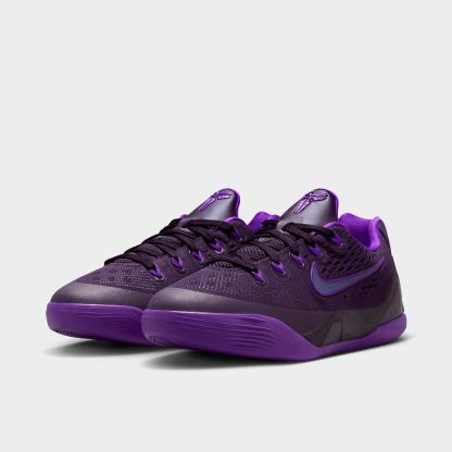 Big Kids' Kobe 9 Low EM Basketball Shoes - Purple Dynasty/Sanded Purple/Fierce Purple - Both shoes facing left