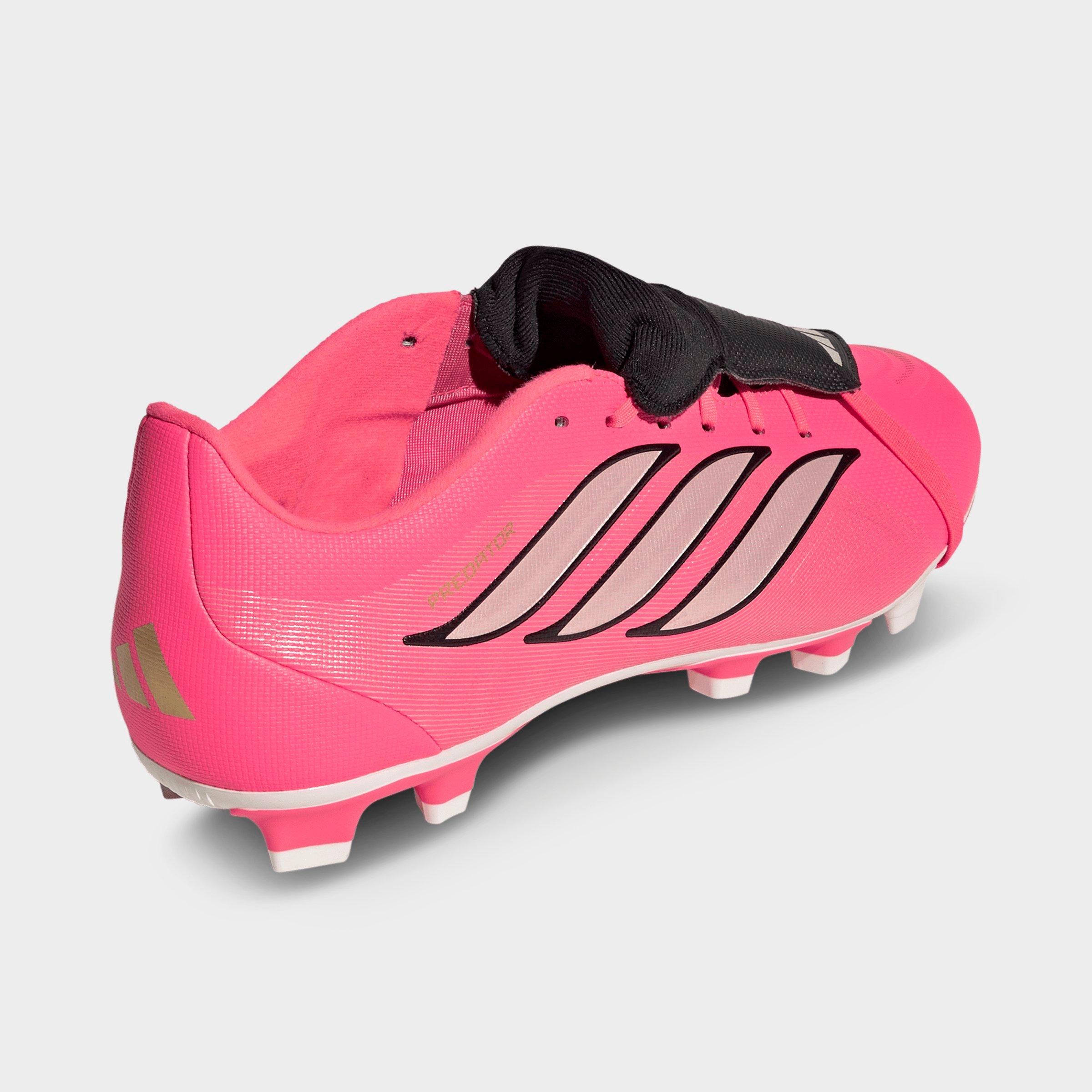 Men's adidas Predator Club Fold-Over Tongue Firm Ground/Multi Ground Soccer Cleats - Solar Turbo/Thermal Chrome/Core Black - Back view