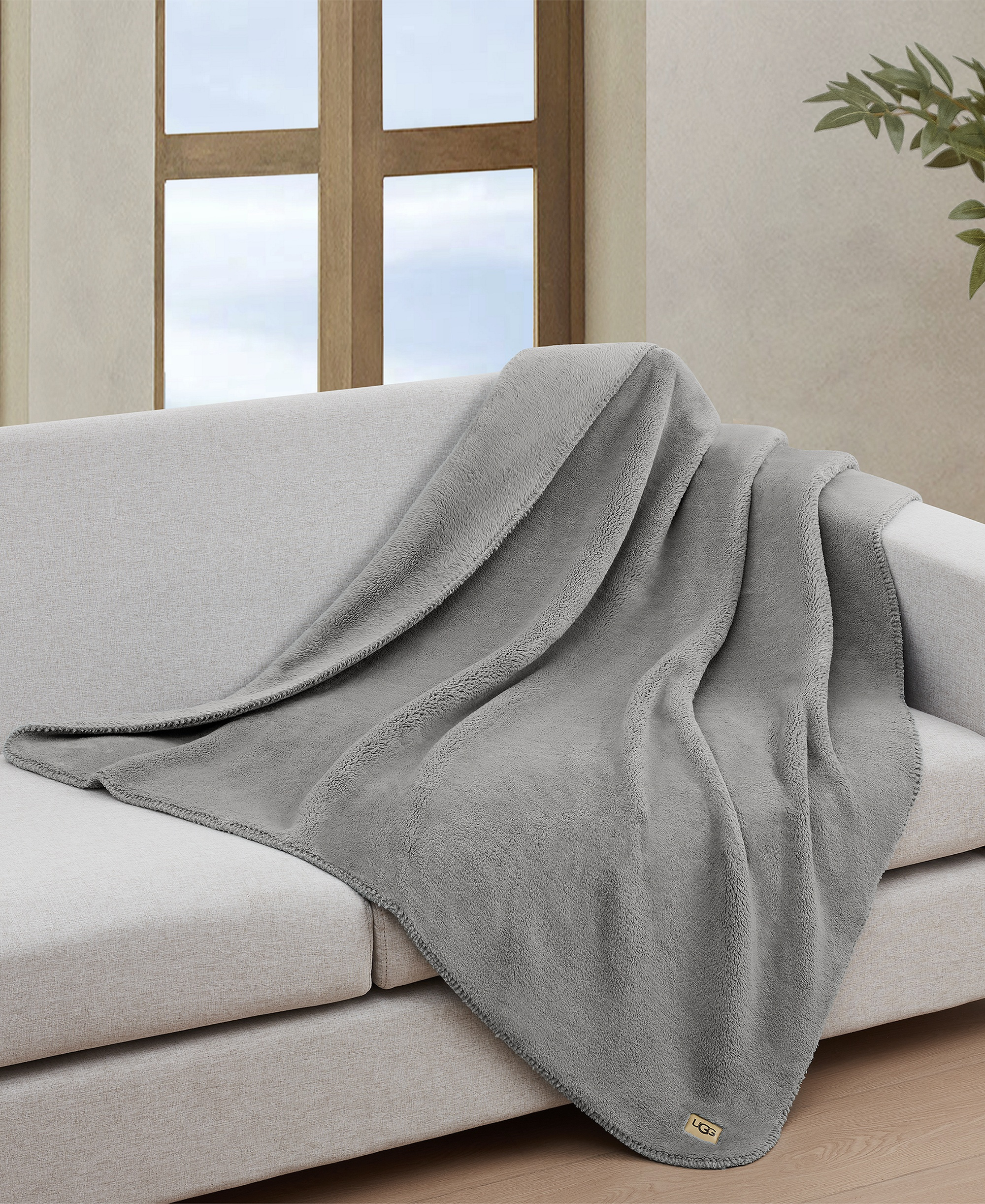 UGG® Saige Plush Throw, 50" x 70" - Seal
