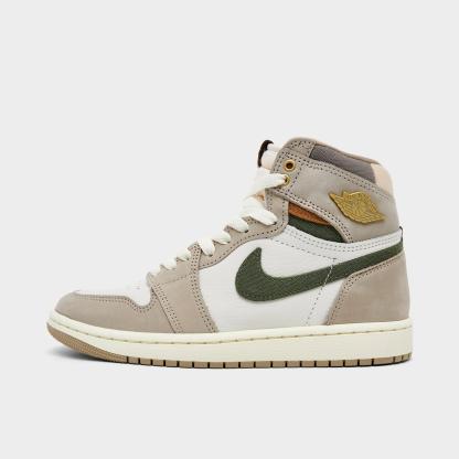 Women's Air Jordan Retro 1 High OG Casual Shoes - Khaki/Multi-Color/Sail/Cargo Khaki/Coconut Milk/Pecan - view 1