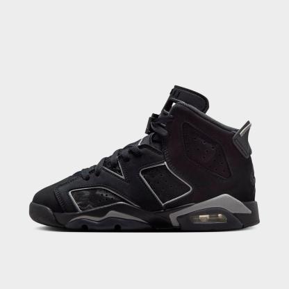Big Kids' Air Jordan Retro 6 Basketball Shoes - Black/Reflect Silver/Black - view 1