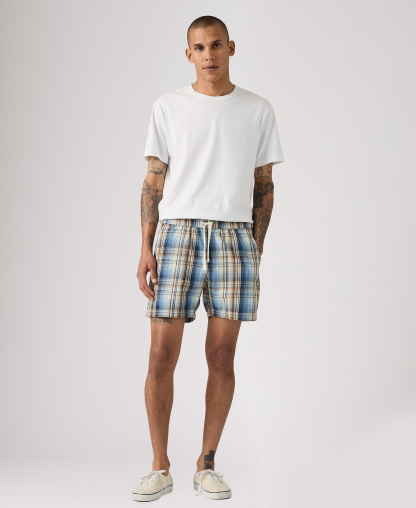 Levi's Men's XX Chino Easy Cotton Linen 6" Drawstring Shorts - Raul plaid