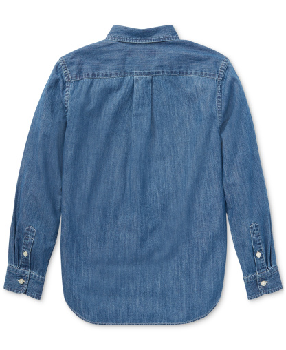 Polo Ralph Lauren Big Boys Cotton Chambray Sport Shirt - Dark Blue