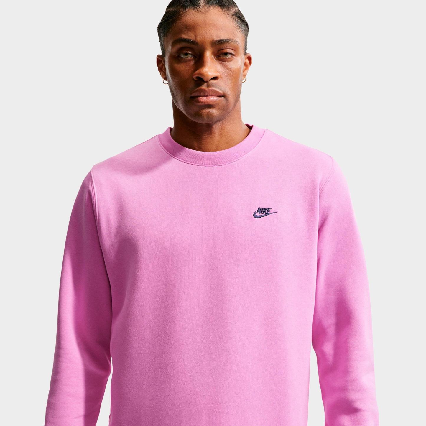 Men's Nithtke Club Fleece Premium Crewneck Sweatshirt - Light Magenta/Midnight Navy