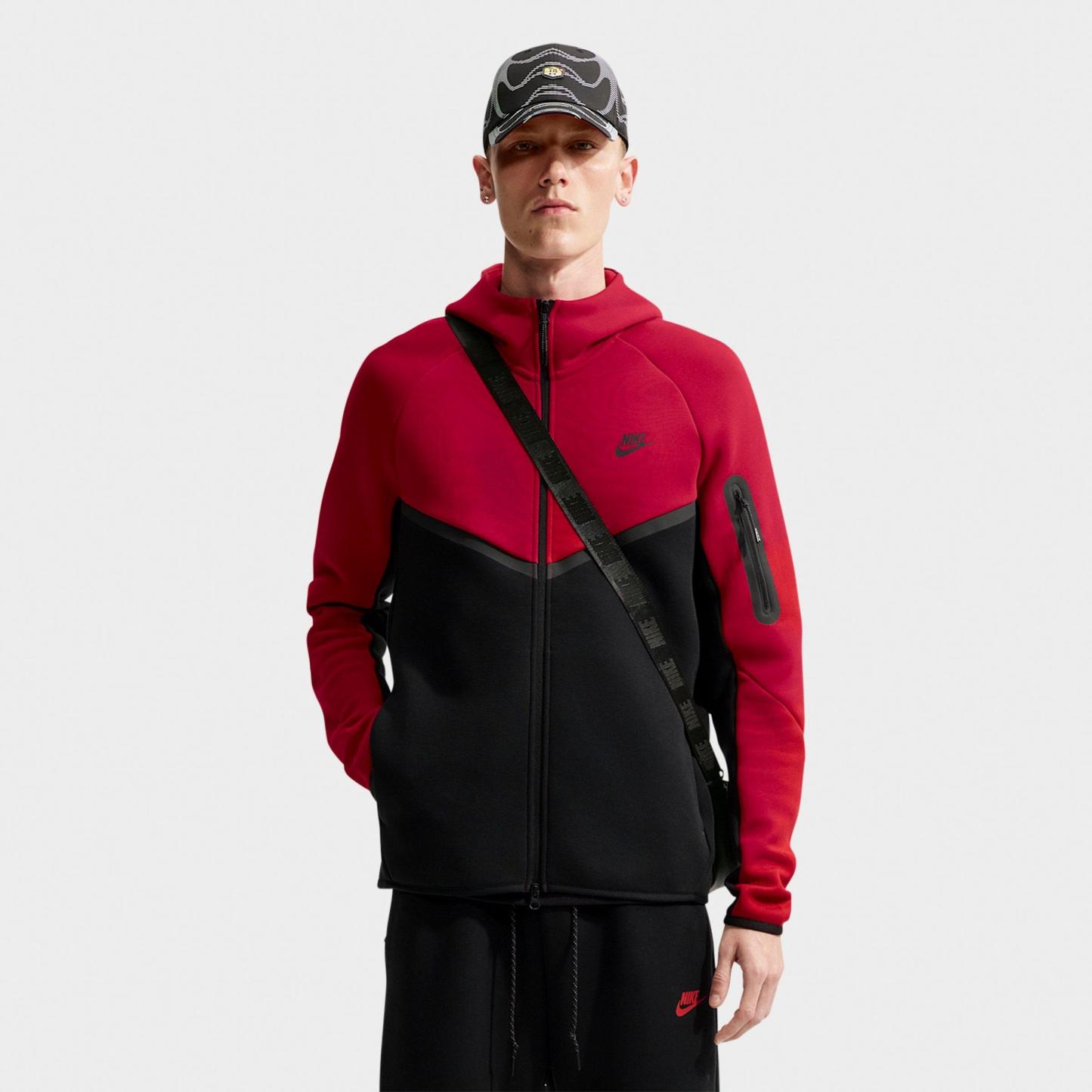 Men's Nithtke Tech Fleece Windrunner Full-Zip Hoodie - Part 1 - Tough Red/Black/Black
