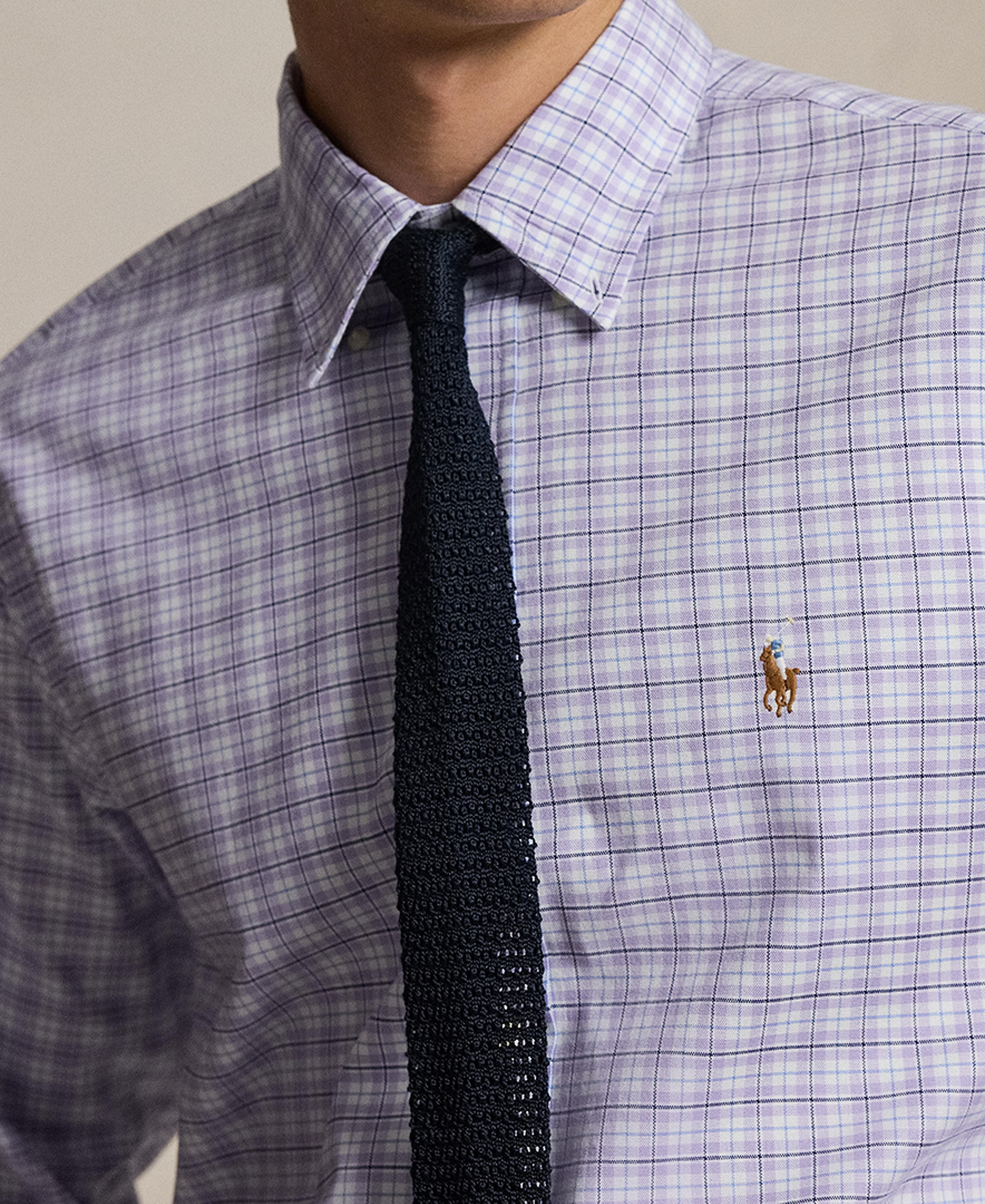Polo Ralph Lauren Men's Classic-Fit Performance Oxford Shirt - Purple White Multi