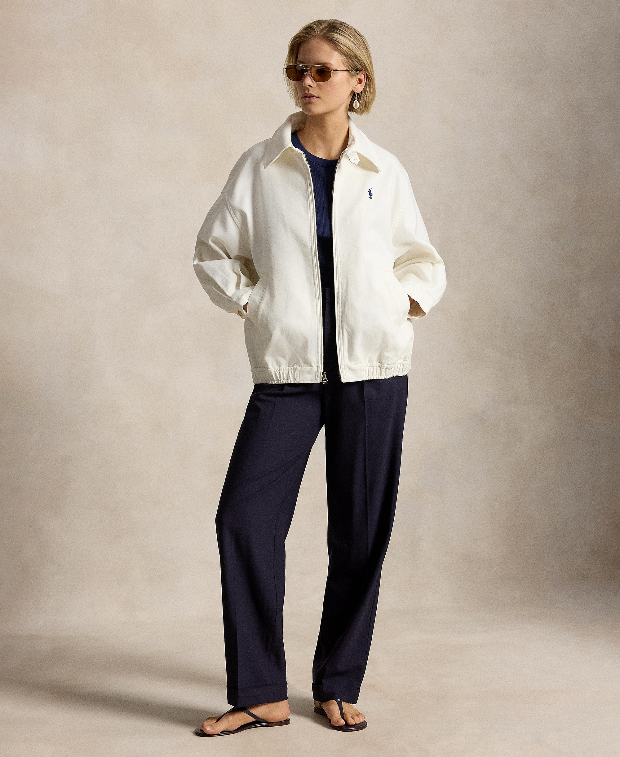Polo Ralph Lauren Women's Long-Sleeve Bomber Jacket - White
