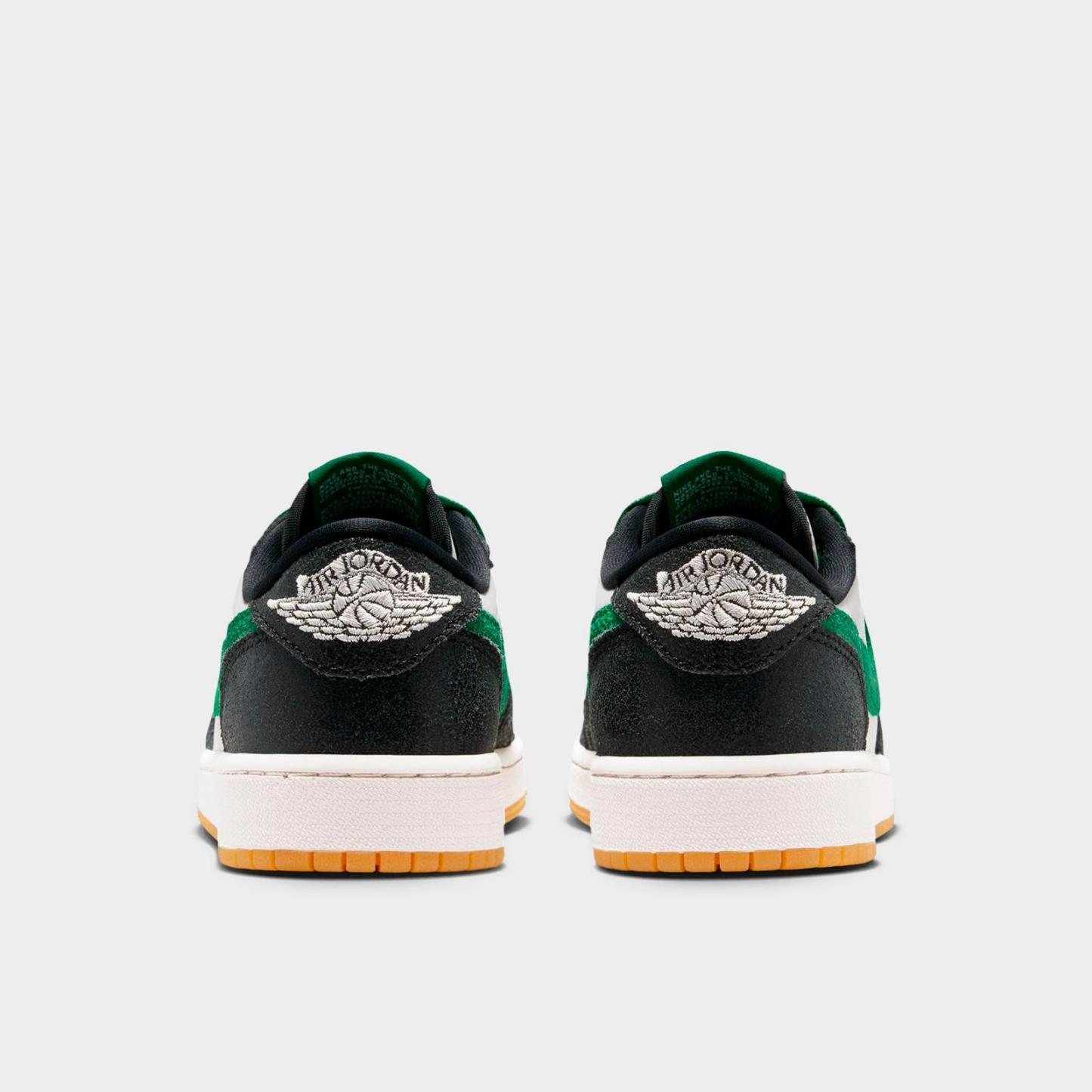 Big Kids' Air Jordan Retro 1 Low OG Casual Shoes - Phantom/Pine Green/Black - view 4