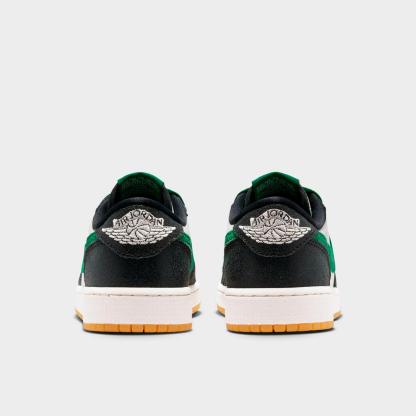 Big Kids' Air Jordan Retro 1 Low OG Casual Shoes - Phantom/Pine Green/Black - view 4