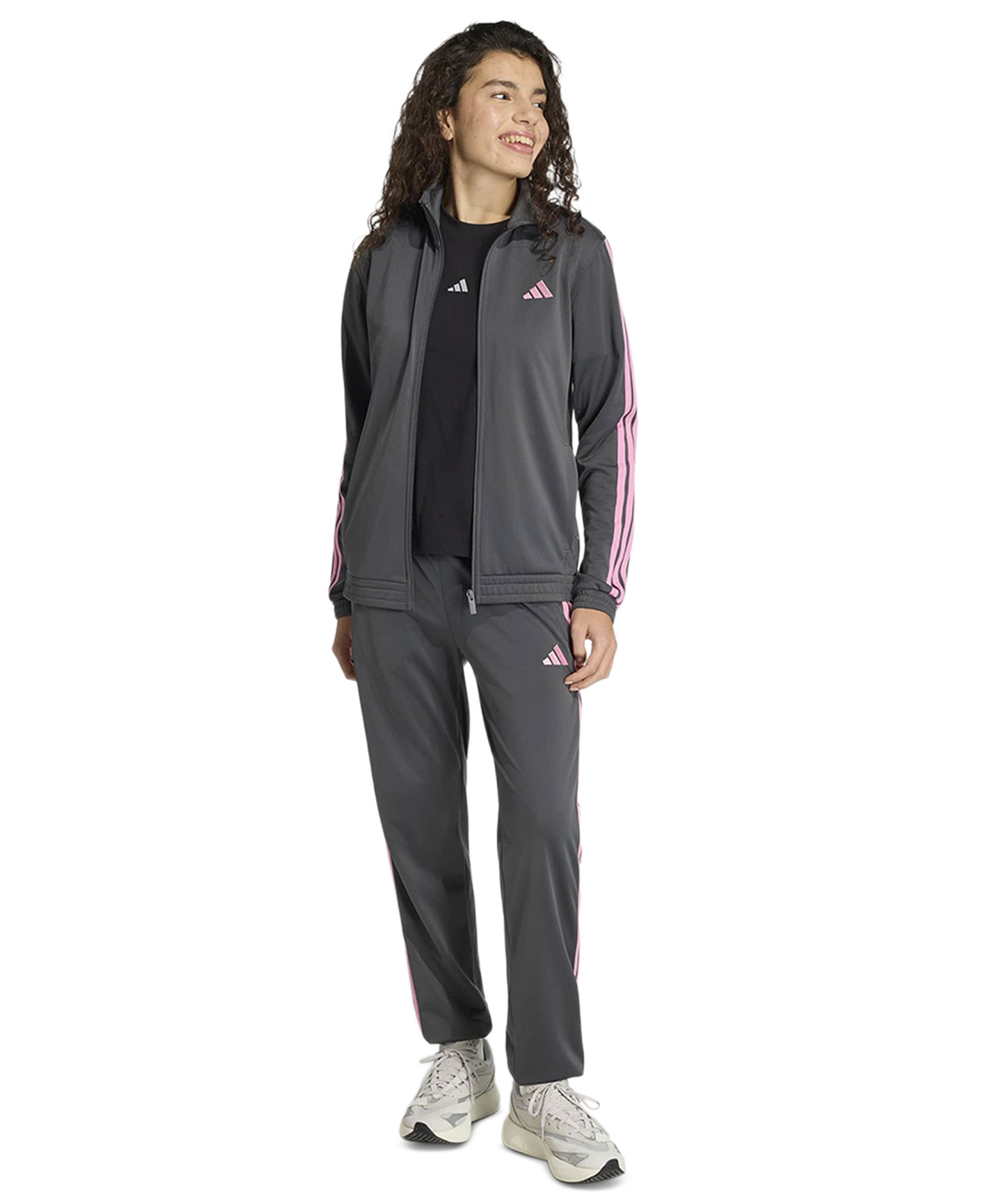 adidas Women's Tricot 3-Stripes Track Pants - Grey Six Melange Multi Stripe