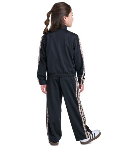 adidas Girls' 2T-6X Long-Sleeve 3-Stripe Jacket and Pants, 2-Piece Set - Black