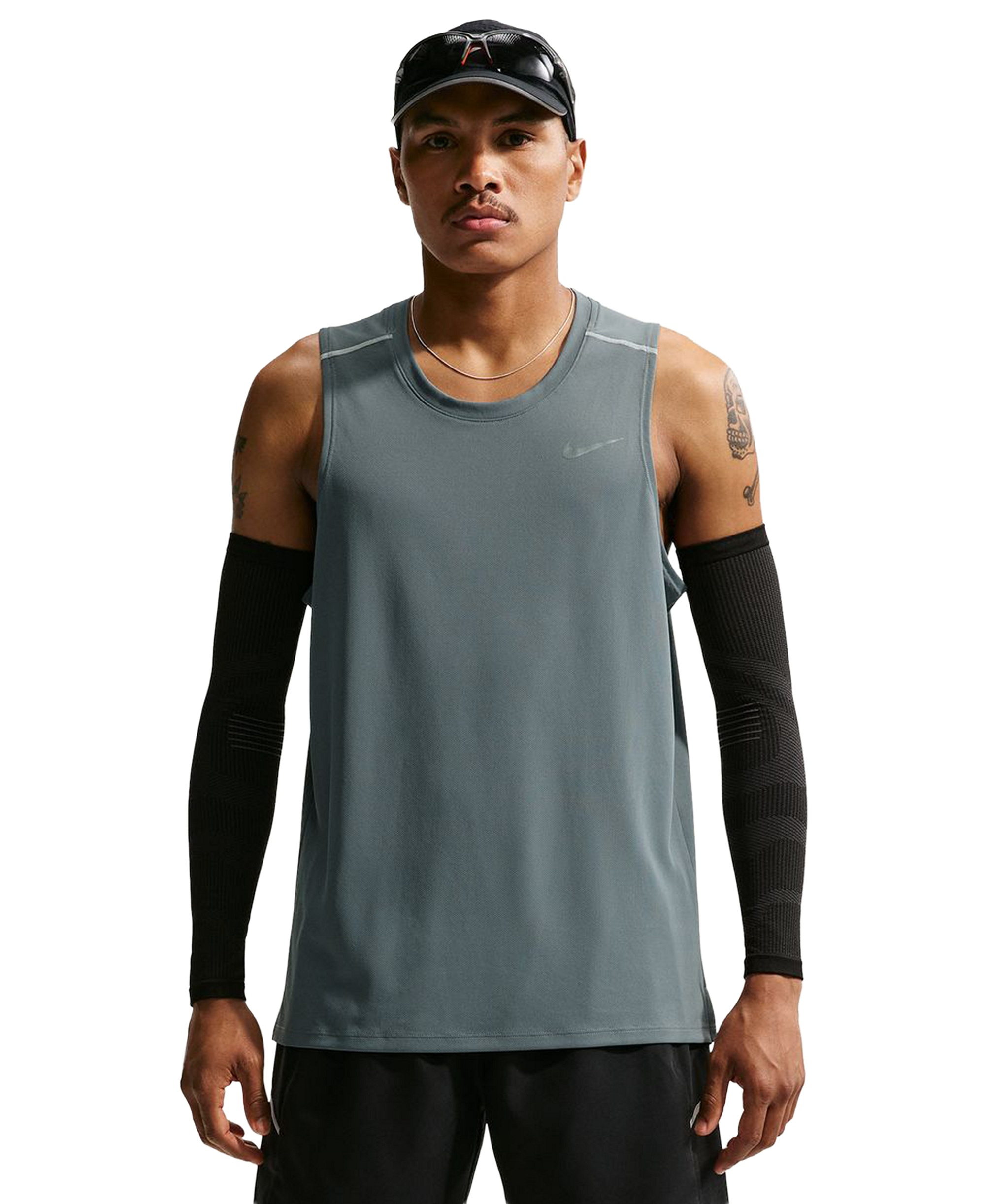 Nike Men's Miler Dri-Fit Running Tank Top - Smoke Gray/Reflective Sliver