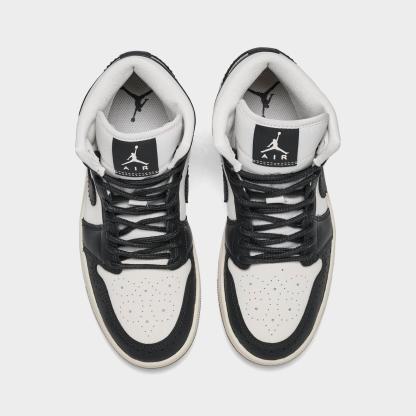 Women's Air Jordan 1 Mid SE Casual Shoes - Off Noir/Chalk/Pearl White/Chalk - view 5