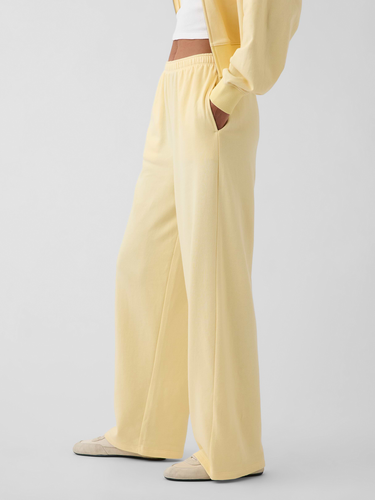 Mid Rise VintageSoft Terry Loose Sweatpants - Maize yellow