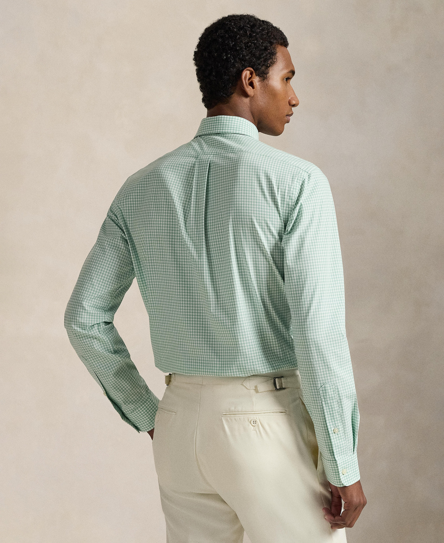 Polo Ralph Lauren Men's Slim-Fit Stretch Shirt - Essex Green White