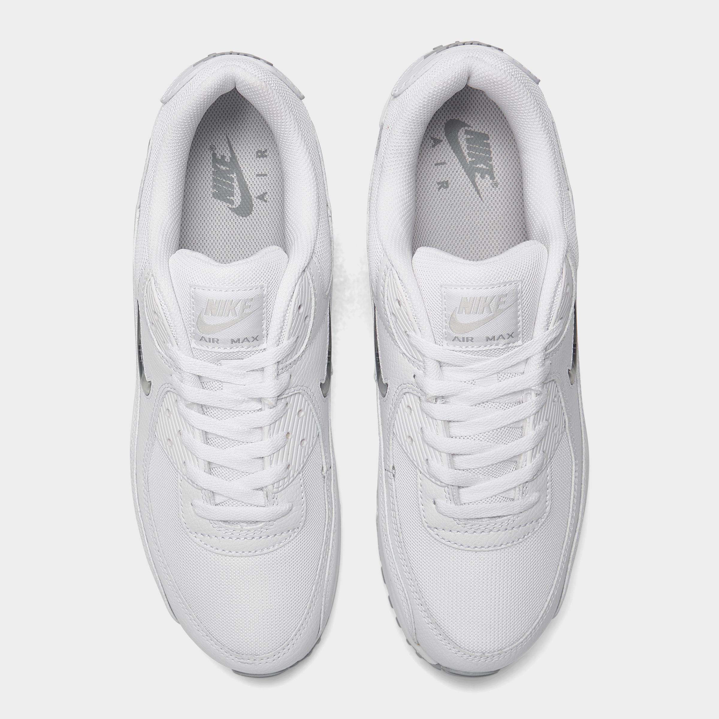 Men's Nithtke Air Max 90 Jewel Swoosh Casual Shoes - White/Photon Dust/Light Smoke Grey - Top view