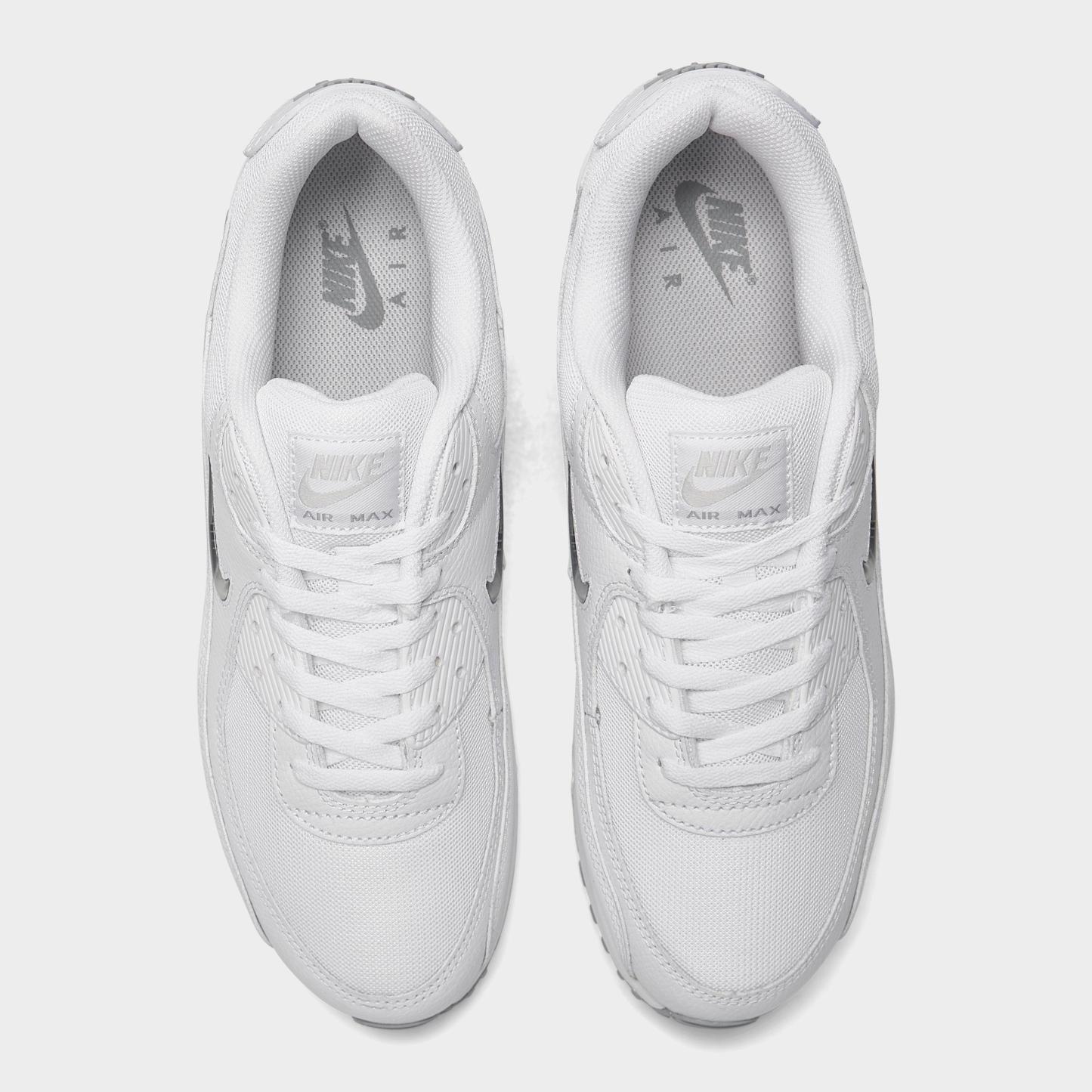 Men's Nithtke Air Max 90 Jewel Swoosh Casual Shoes - White/Photon Dust/Light Smoke Grey - Top view