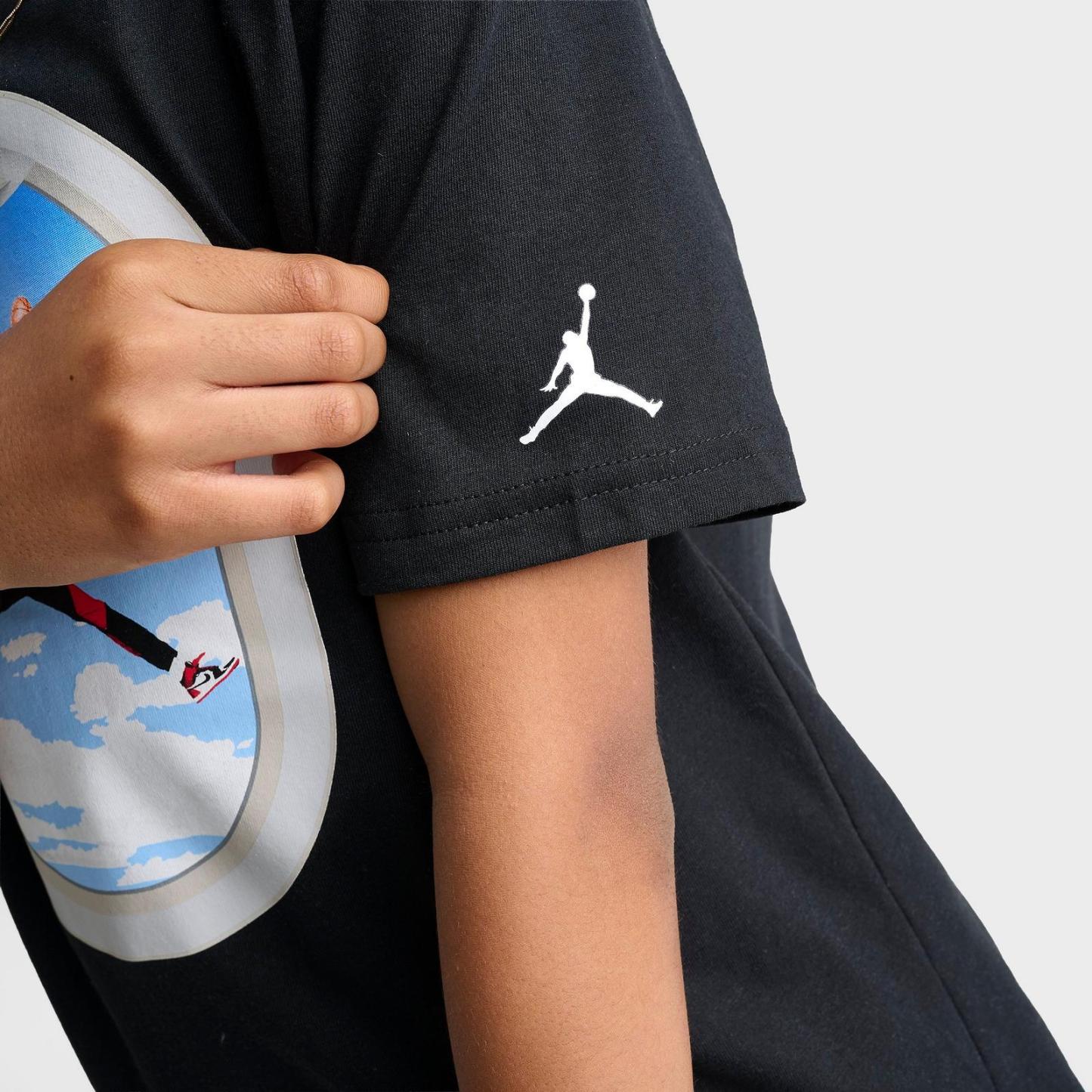 Big Kids' Jordan Plane Window Graphic T-Shirt - Black - view 6