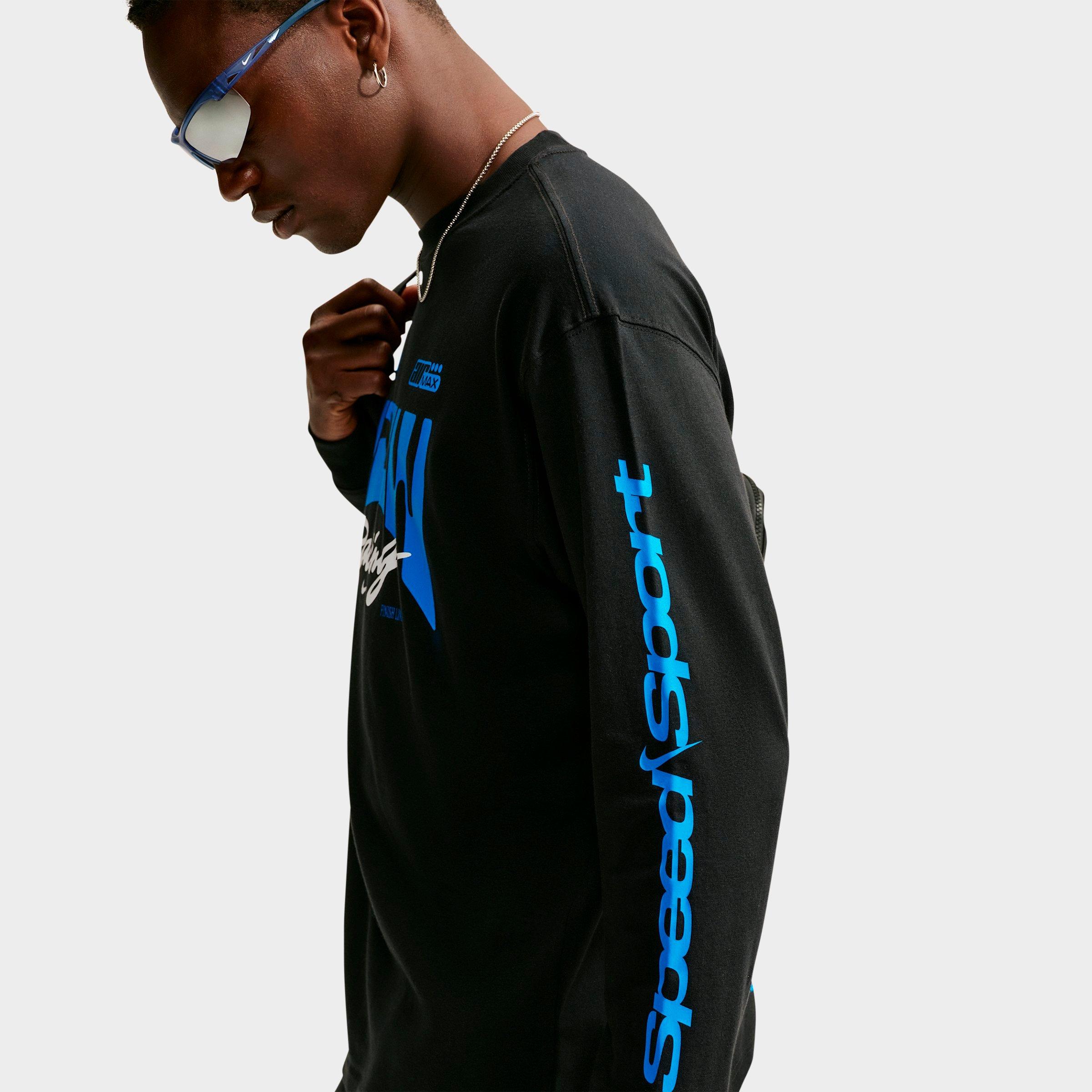 Men's Nithtke Sportswear Swoosh Speed Graphic Long-Sleeve T-Shirt - Black
