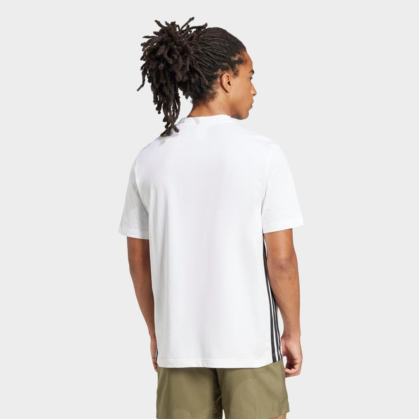 Men's adidas Essentials 3-Stripes Single-Jersey T-Shirt - White/Black