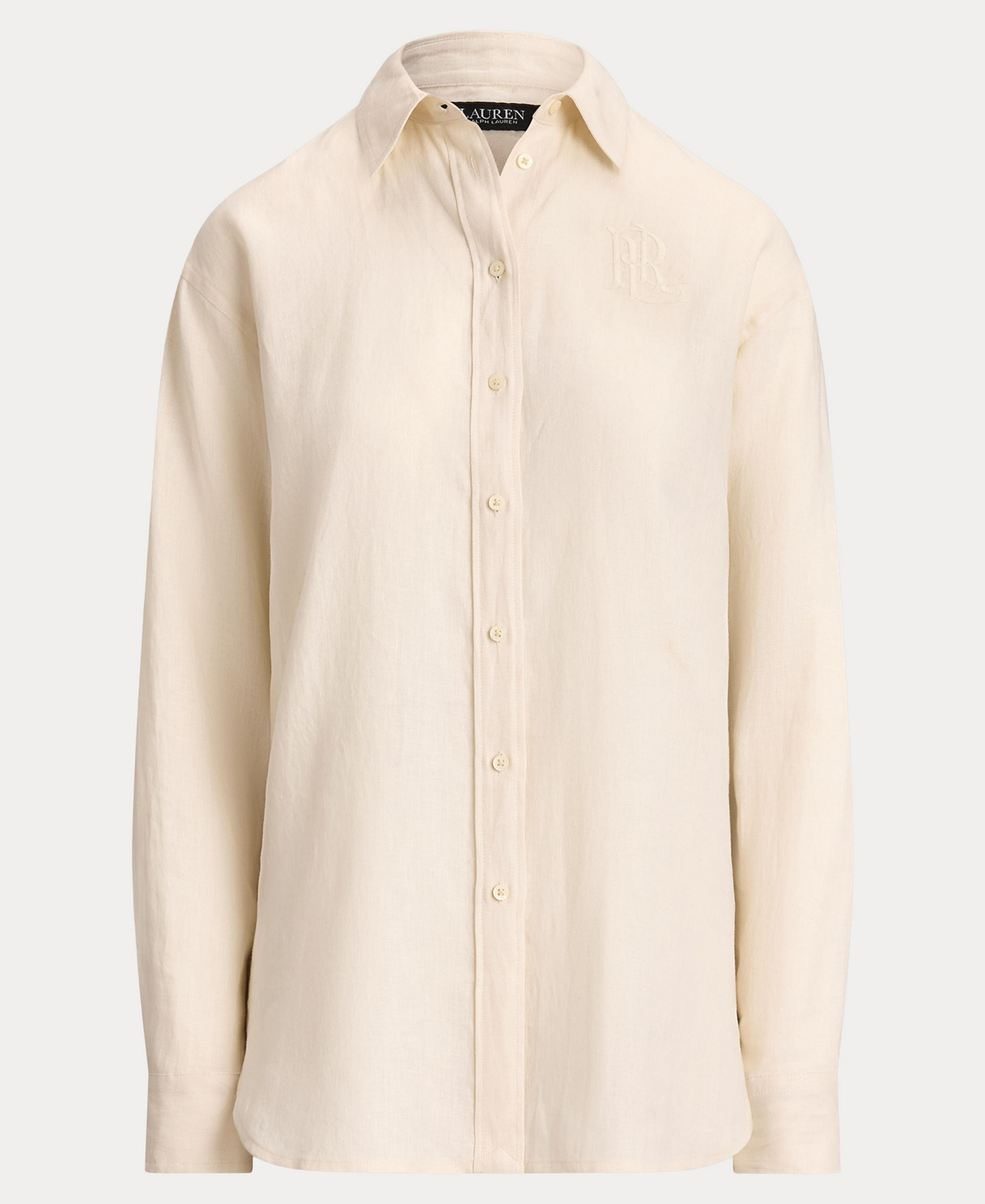 Lauren Ralph Lauren Women's Buttoned Placket Long-Sleeve Linen Shirt - Mascarpone Cream