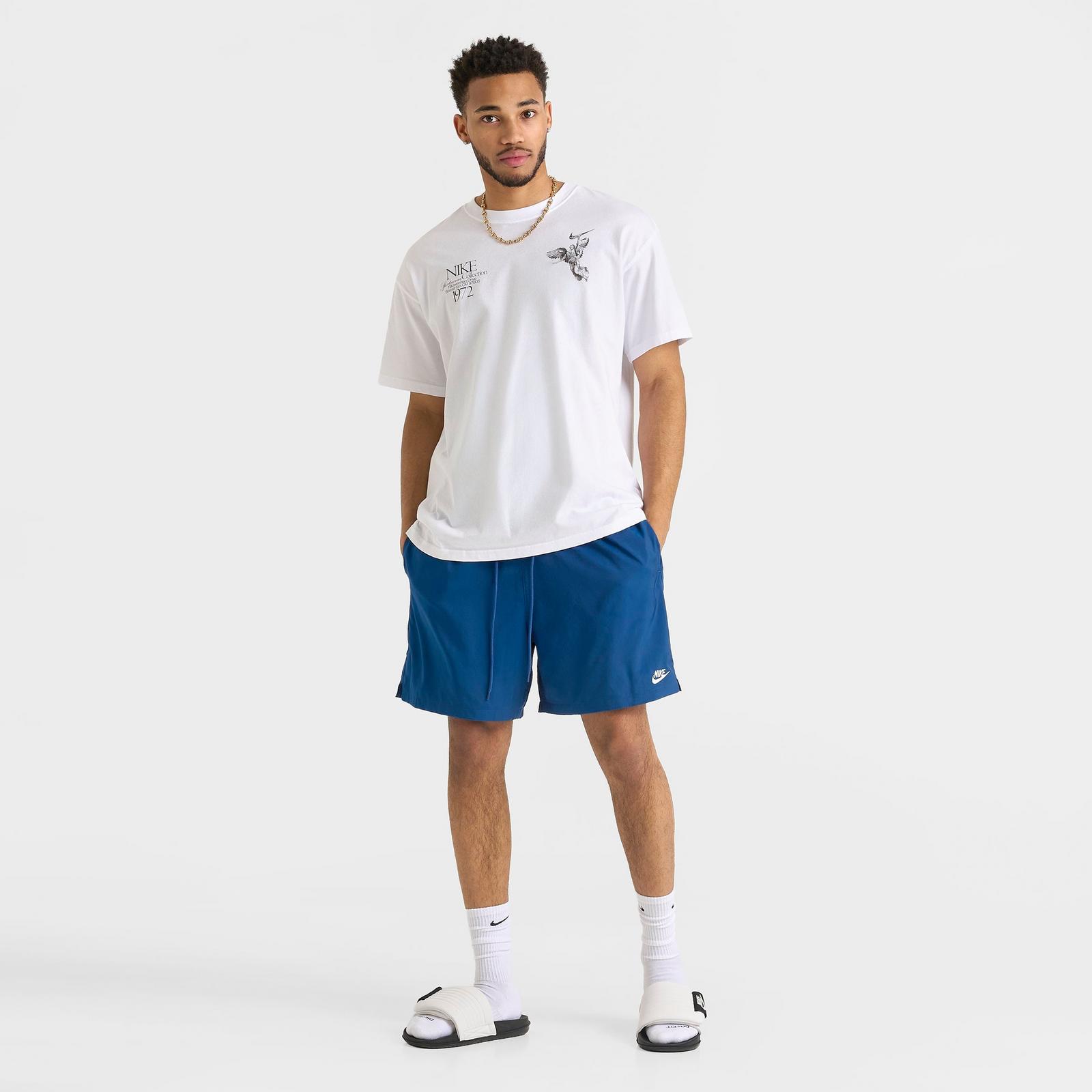 Men's Nike Club Woven 6" Flow Shorts - Court Blue/White