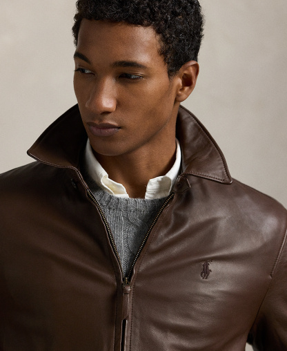 Polo Ralph Lauren Men's Leather Jacket - Bison Brown