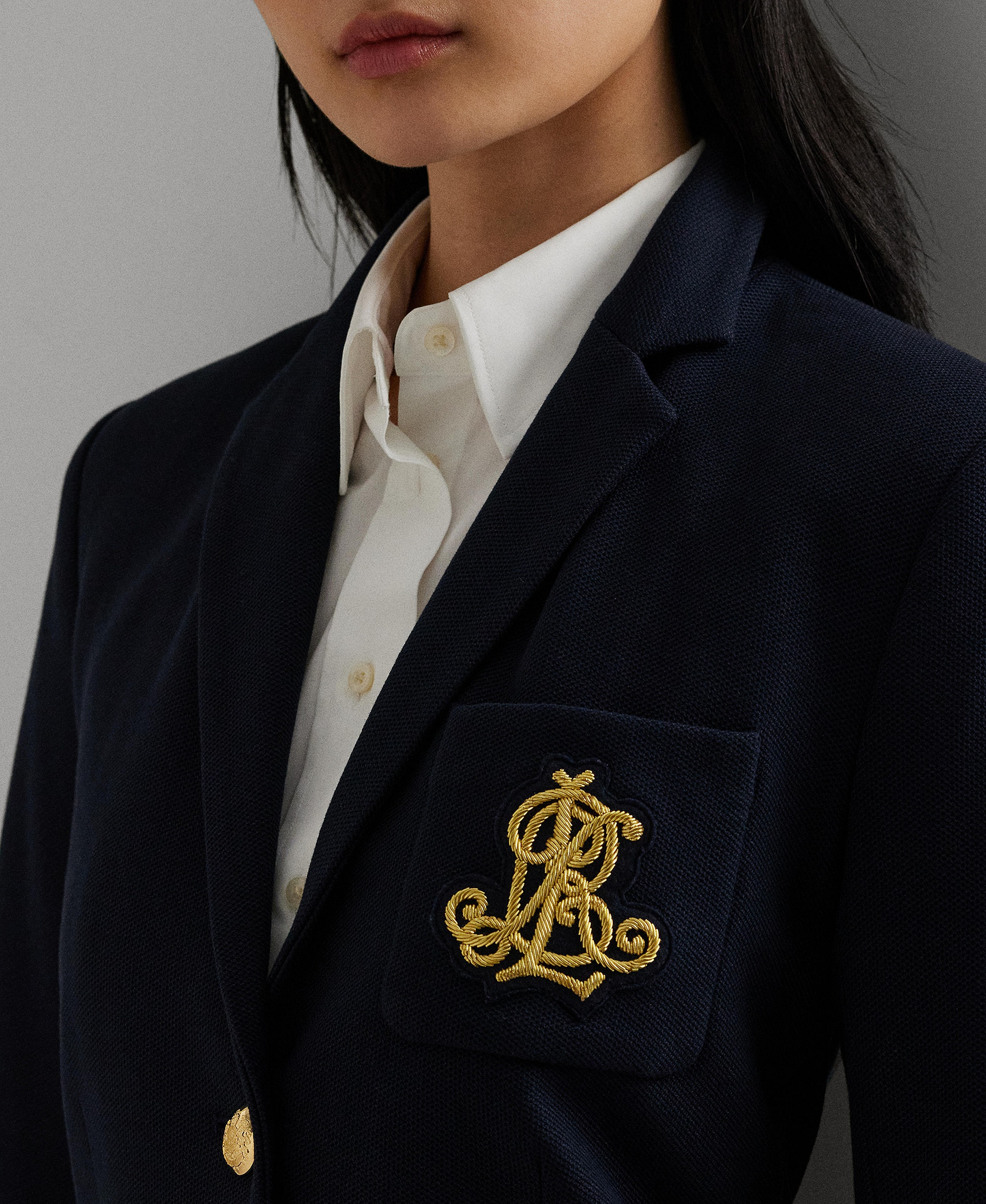 Lauren Ralph Lauren Bullion Jacquard Blazer - Lauren Navy