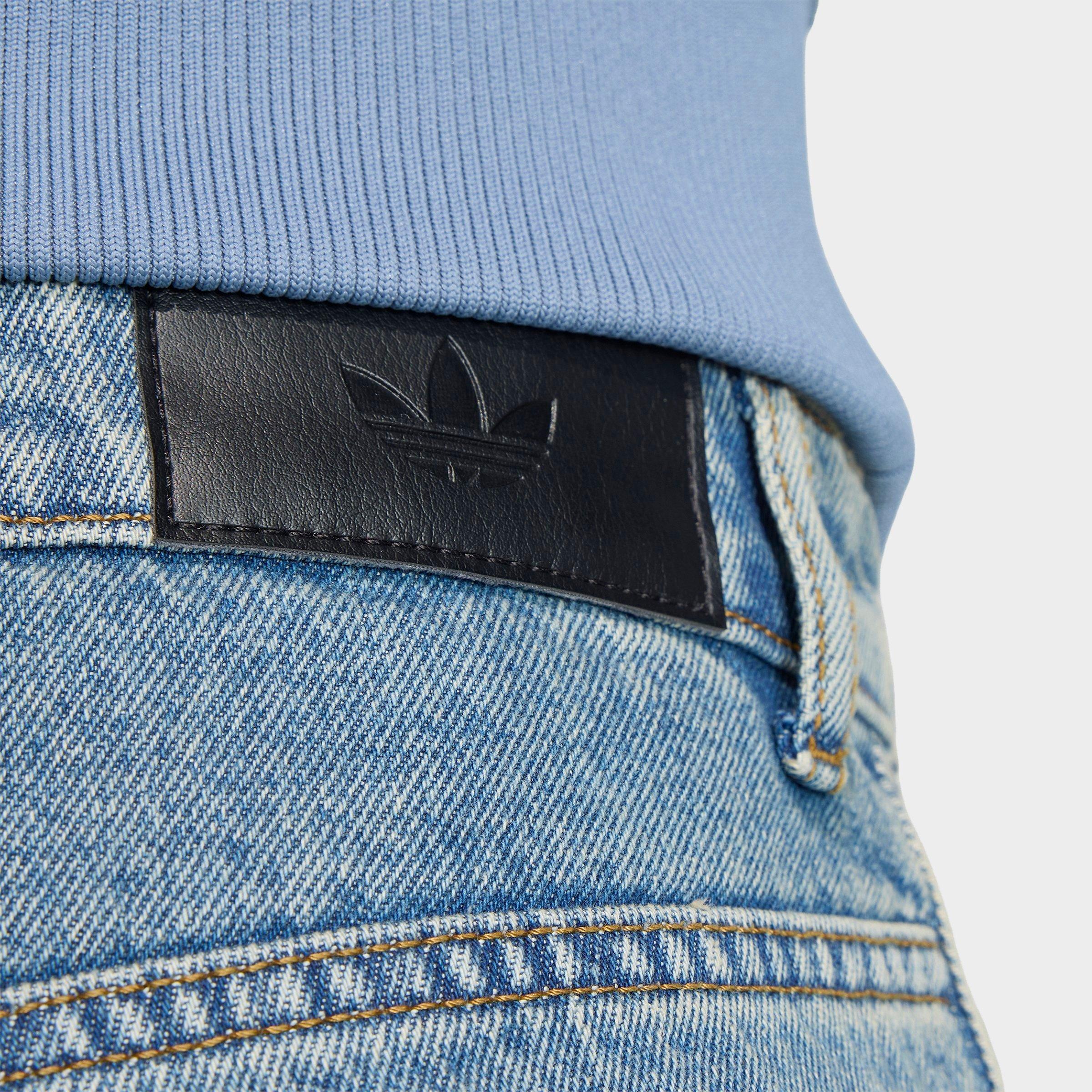 Men's adidas Originals Firebird Adicolor Straight Denim Shorts - Worn Blue Denim