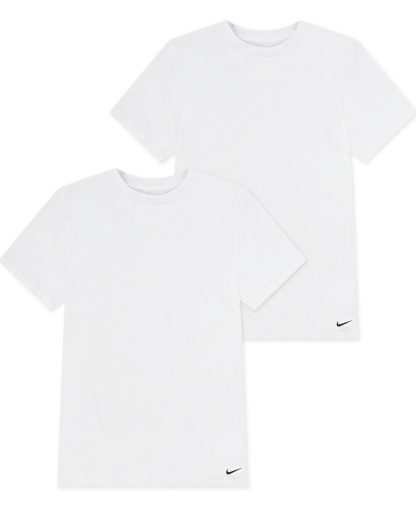 Nike Boys' 8-20 Crewneck Short-Sleeve Undershirt, 2-Pack - White/White