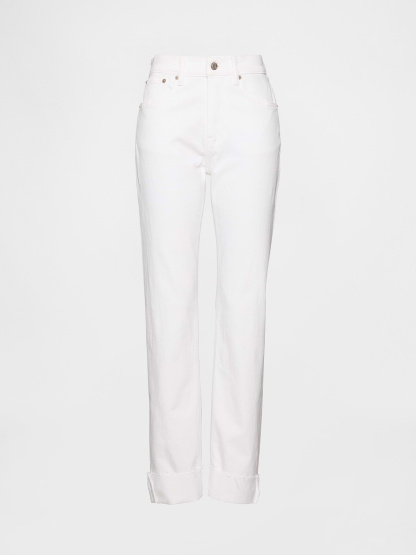 High Rise '90s Slim Straight Jeans - Optic white