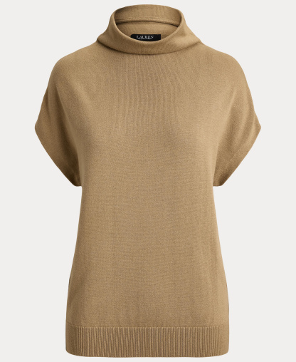 Lauren Ralph Lauren Women's Mock-Neck Cap-Sleeve Sweater - Lauren Camel