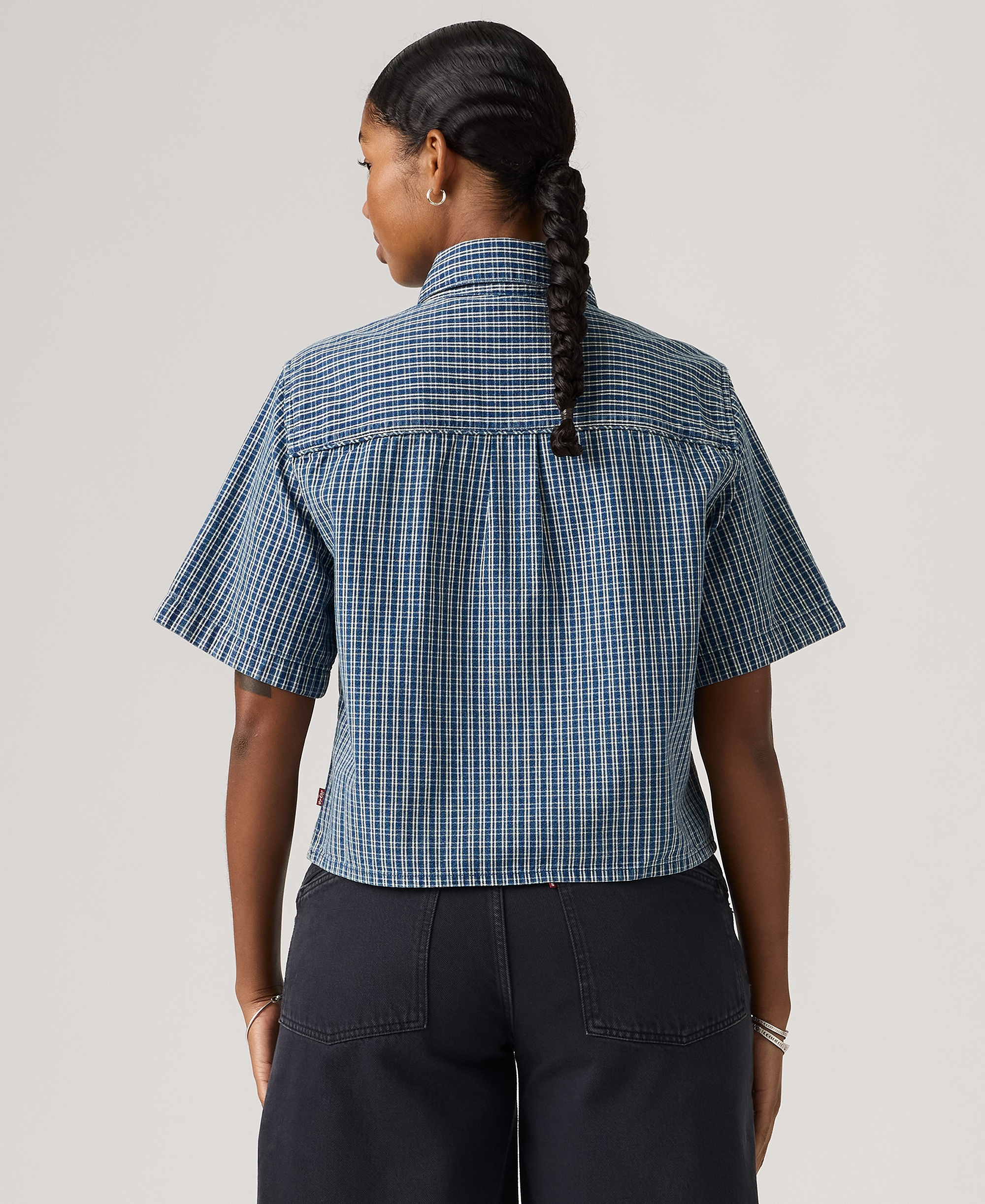 Levi's Premium Women's Logan Short-Sleeve Cropped-Fit Denim Shirt - Little Tiny Windows