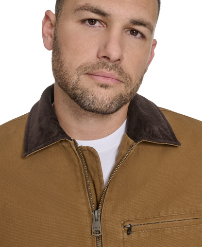 Levi's Men's Cotton Canvas Zip-Front Depot Jacket - Worker Brown