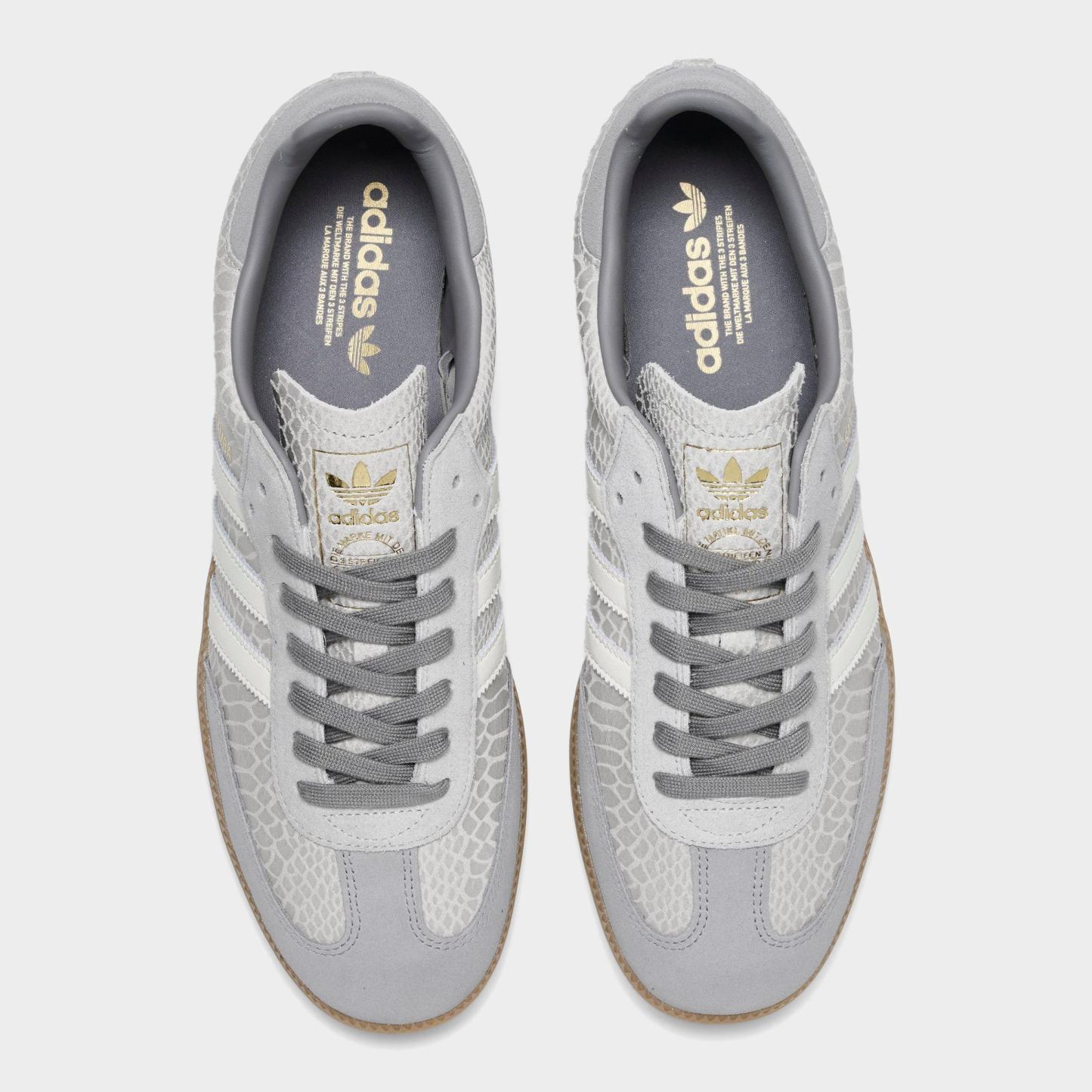Men's adidas Originals Samba OG Casual Shoes - Part 1 - Grey/Off White/Gum - Top view
