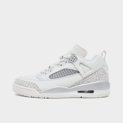 Women's Jordan Spizike Low Casual Shoes - Swan/Wolf Grey/Metallic Silver - Left shoe facing left. Outside of the shoe. - view 1
