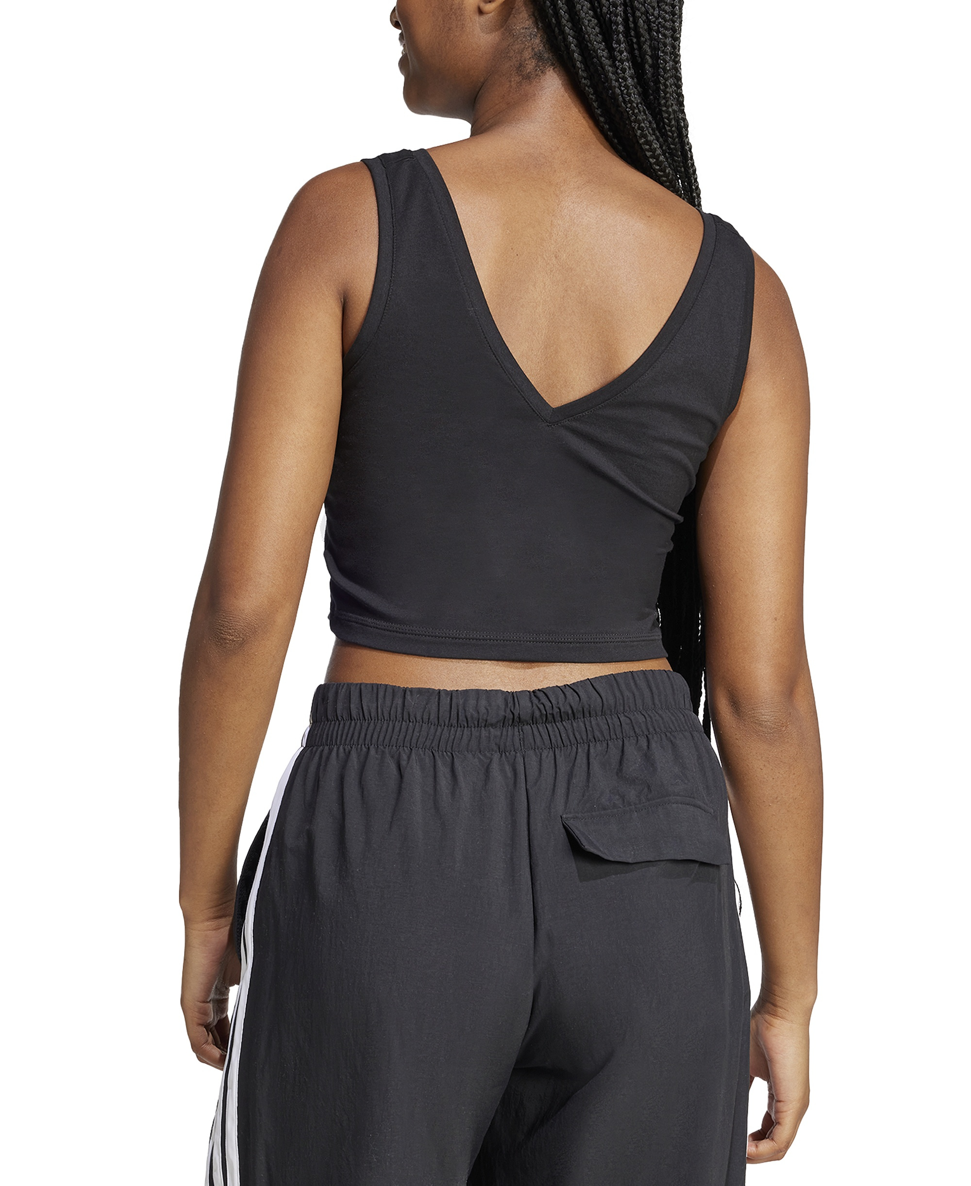 adidas Women's Essentials Small Logo Cotton Tank Top - Black/White