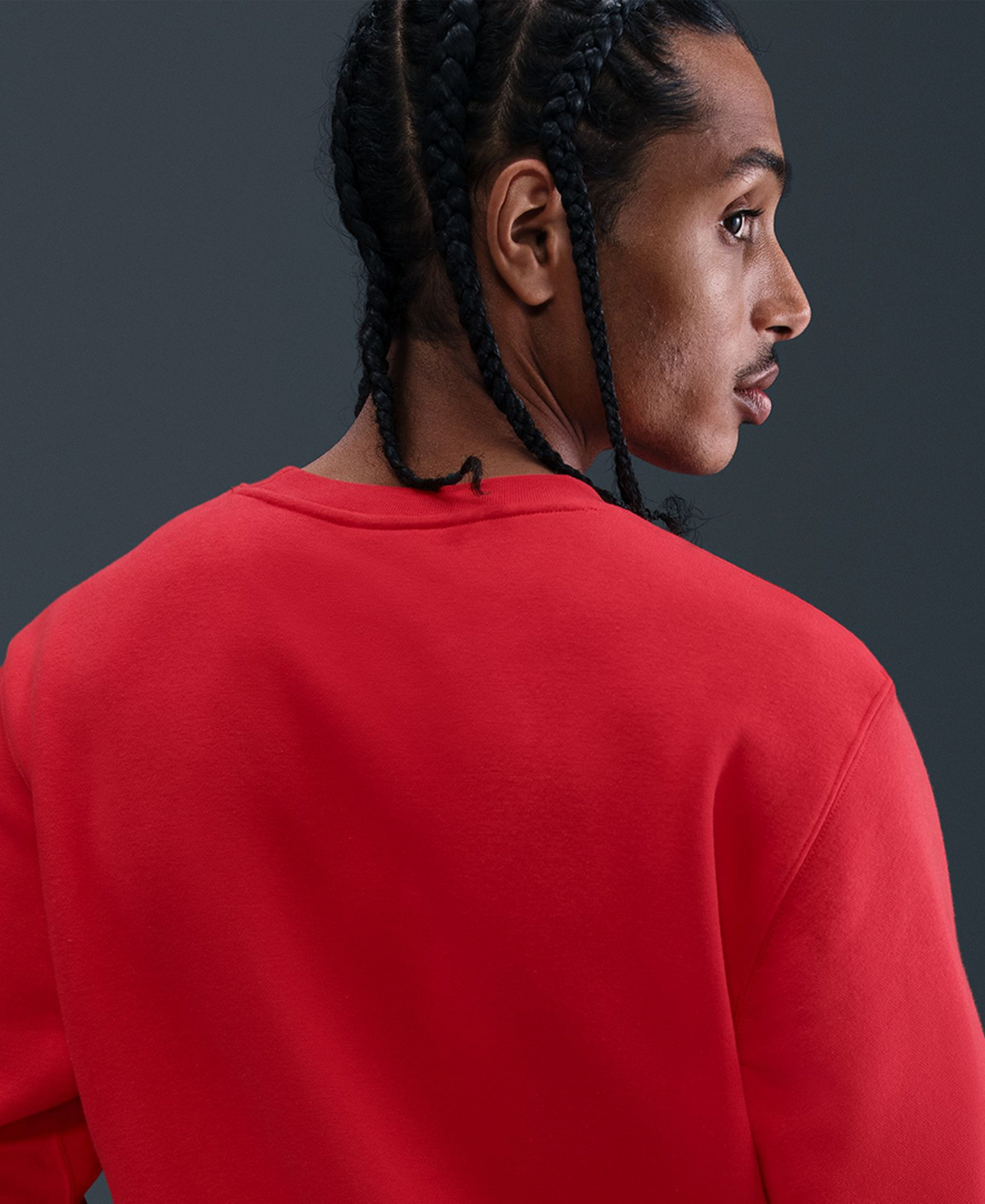 Nike Men's Club Fleece Crewneck Logo Sweatshirt - University Red/White