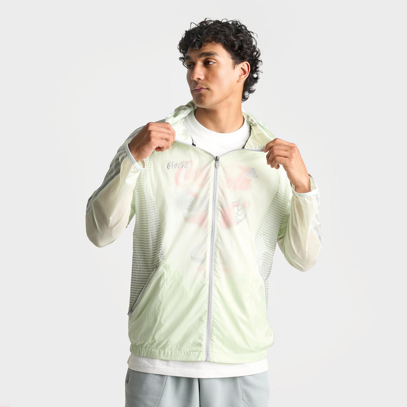 Men's adidas x Coca-Cola Teamgeist Windbreaker Jacket - Crystal Jade/Grey Silver - view 3