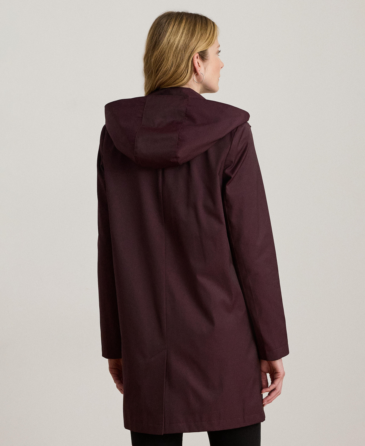 Lauren Ralph Lauren Women's Hooded Water-Resistant A-Line Raincoat, Created for Macy's - Pinot Nior