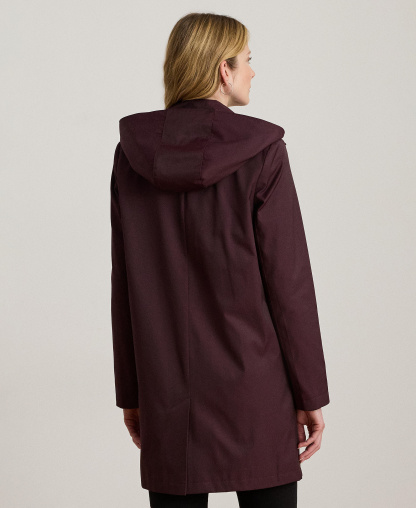 Lauren Ralph Lauren Women's Hooded Water-Resistant A-Line Raincoat, Created for Macy's - Pinot Nior