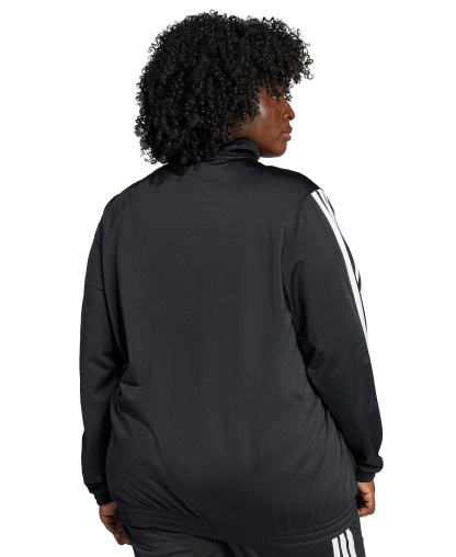 adidas Plus Size Essentials Tricot Three Stripes Track Jacket - Black/White