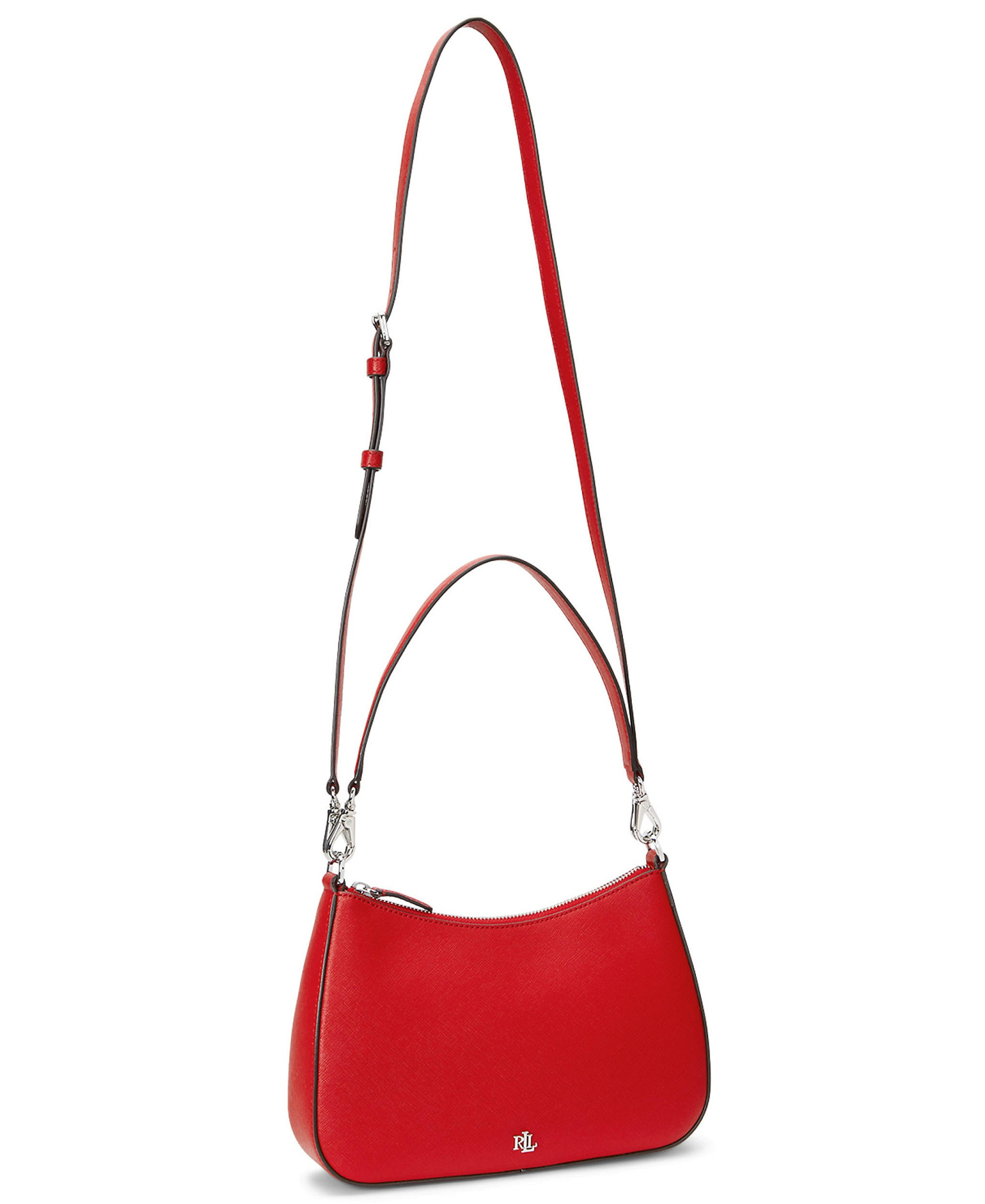 Lauren Ralph Lauren Crosshatch Leather Danni Small Shoulder Handbag - Red