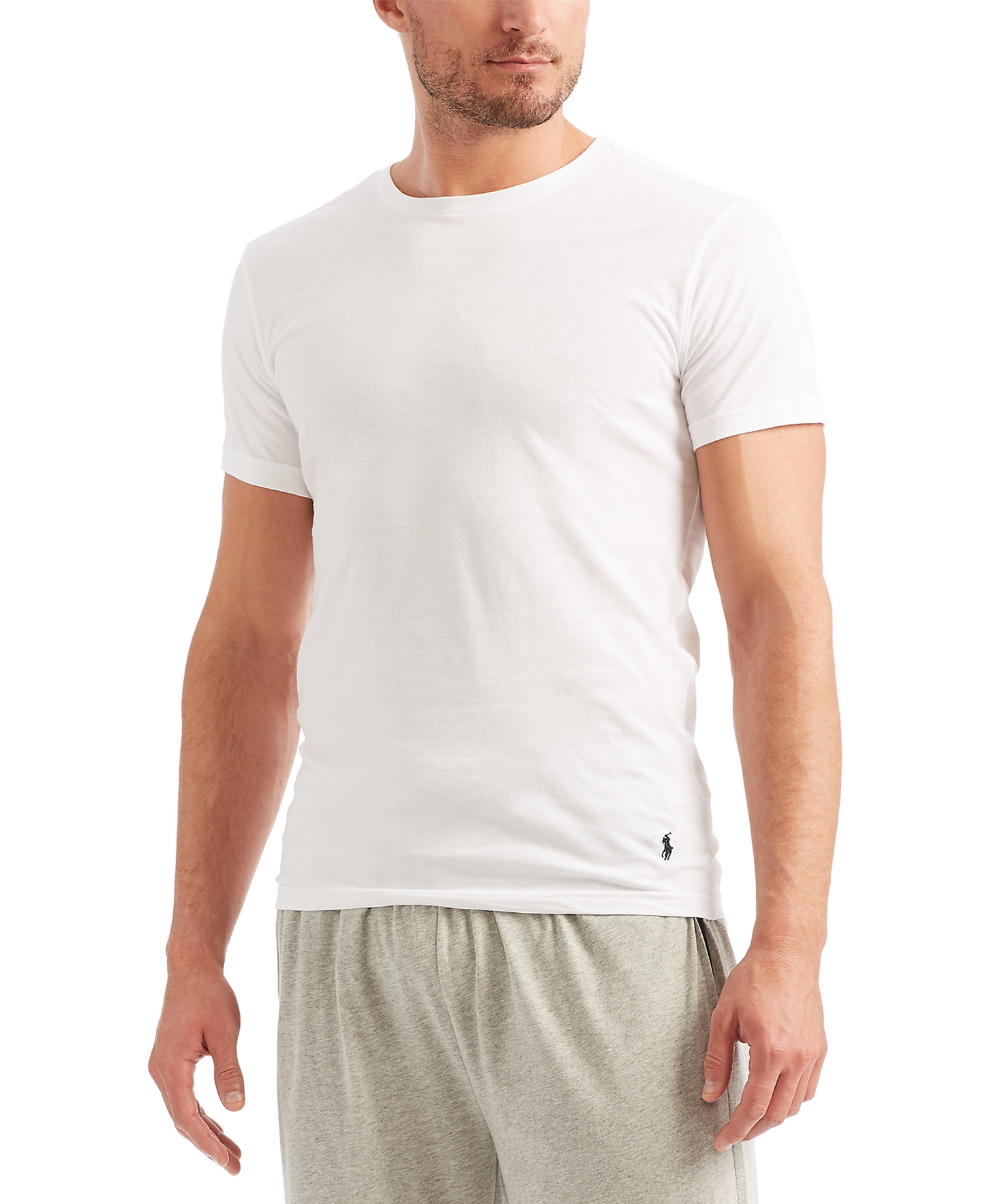 Polo Ralph Lauren Men's 5-Pack Slim Fit Classic Cotton Crewneck Undershirts - White