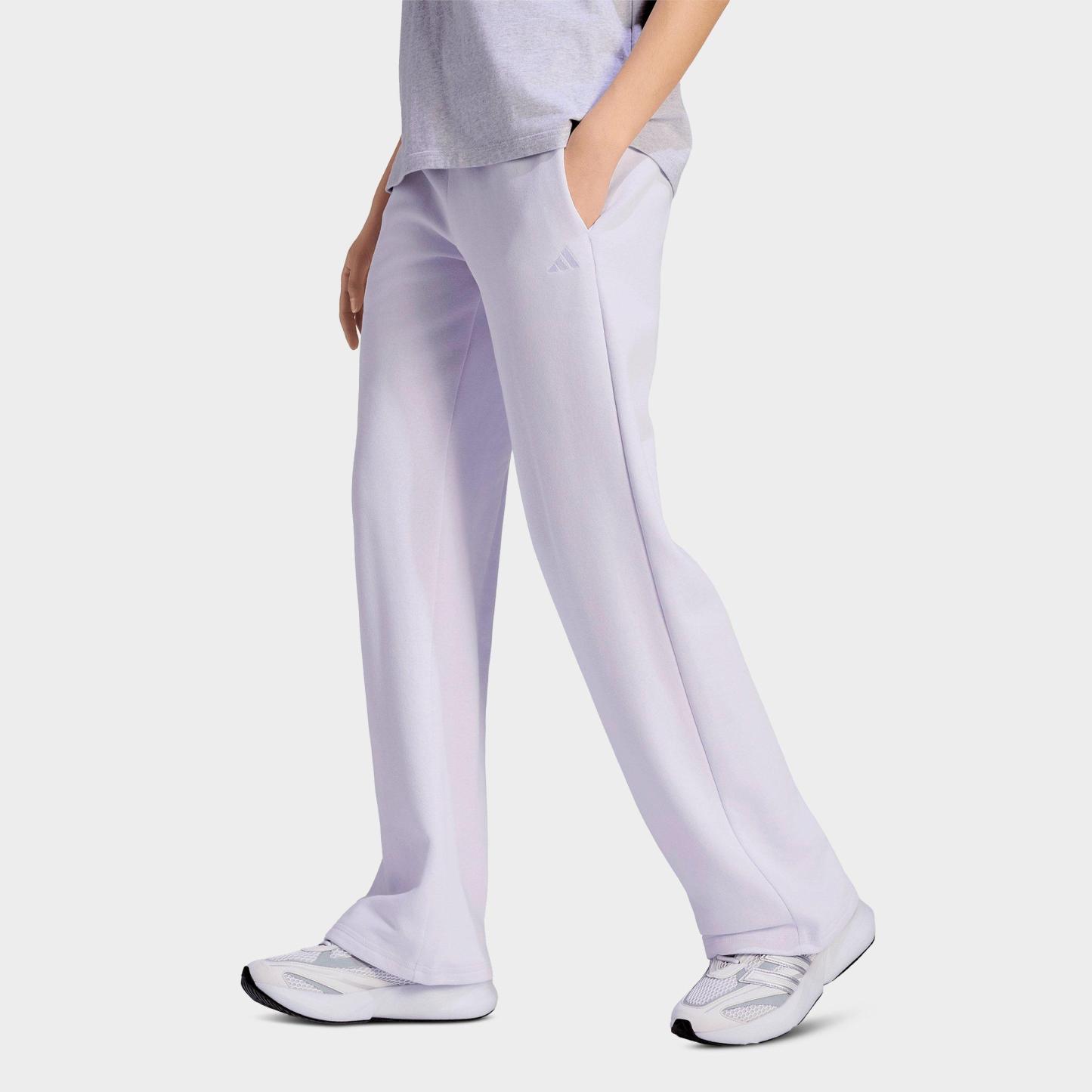 Women's adidas Sportswear Essentials Small Logo Feel Cozy Open-Hem Pants - Frozen Purple/White