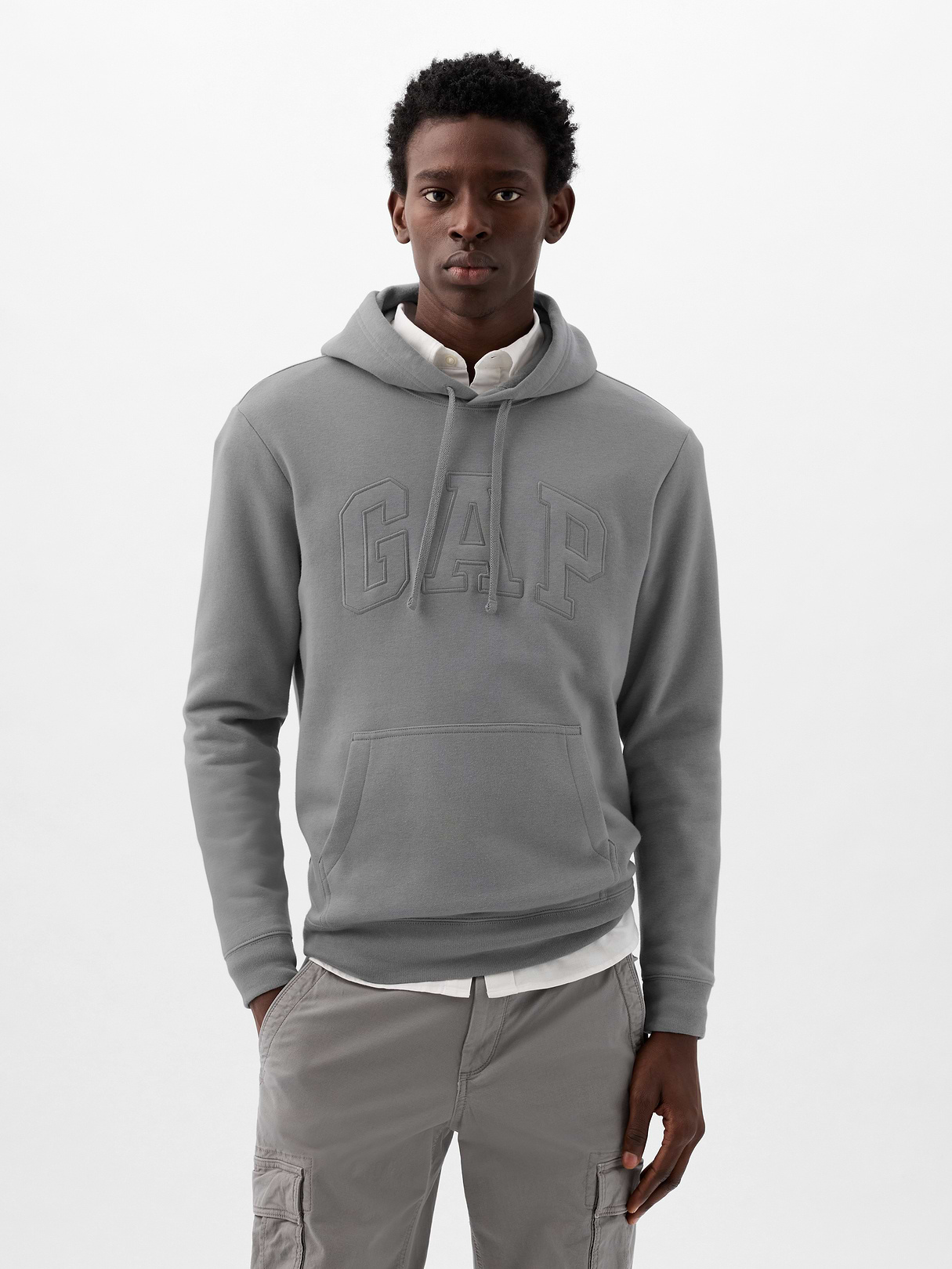 Adult VintageSoft Arch Logo Hoodie - pilot grey