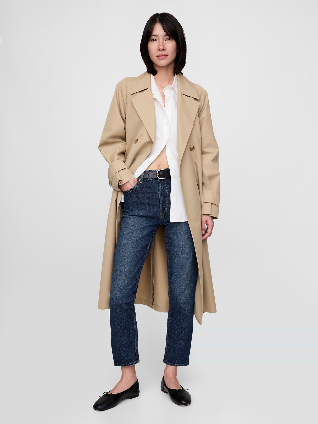High Rise Cheeky Straight Jeans - Dark indigo v2