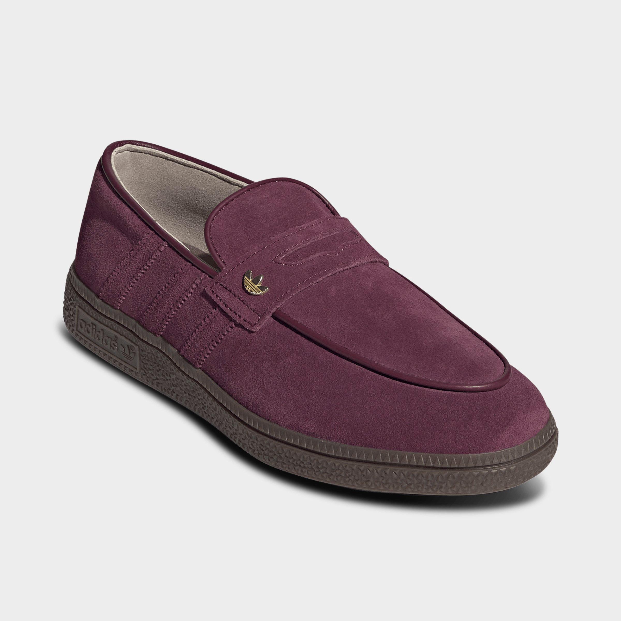 Women's adidas Originals Handball Spezial Loafer Casual Shoes - Part 2 - Maroon/Maroon/Gum - Both shoes facing left