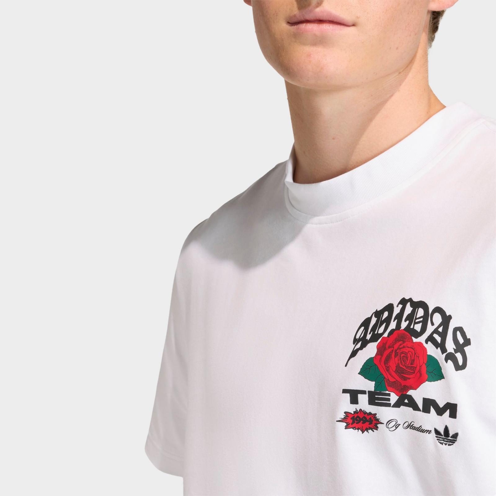 Men's adidas Roses Graphic T-Shirt - White - view 4