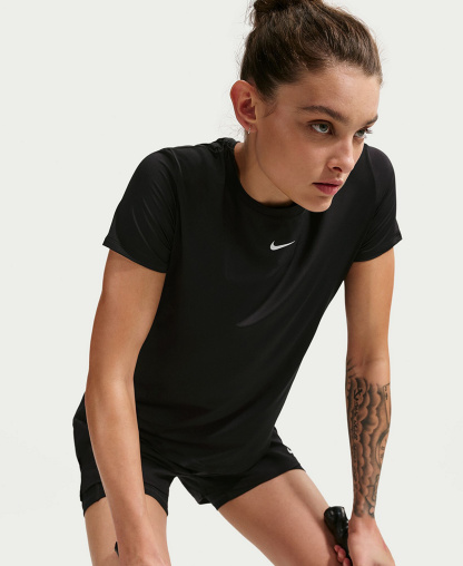 Nike Women's One Classic Dri-Fit Short-Sleeve Top - Black/white